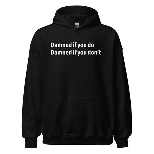 Damned - White Text - Mens Hoodie