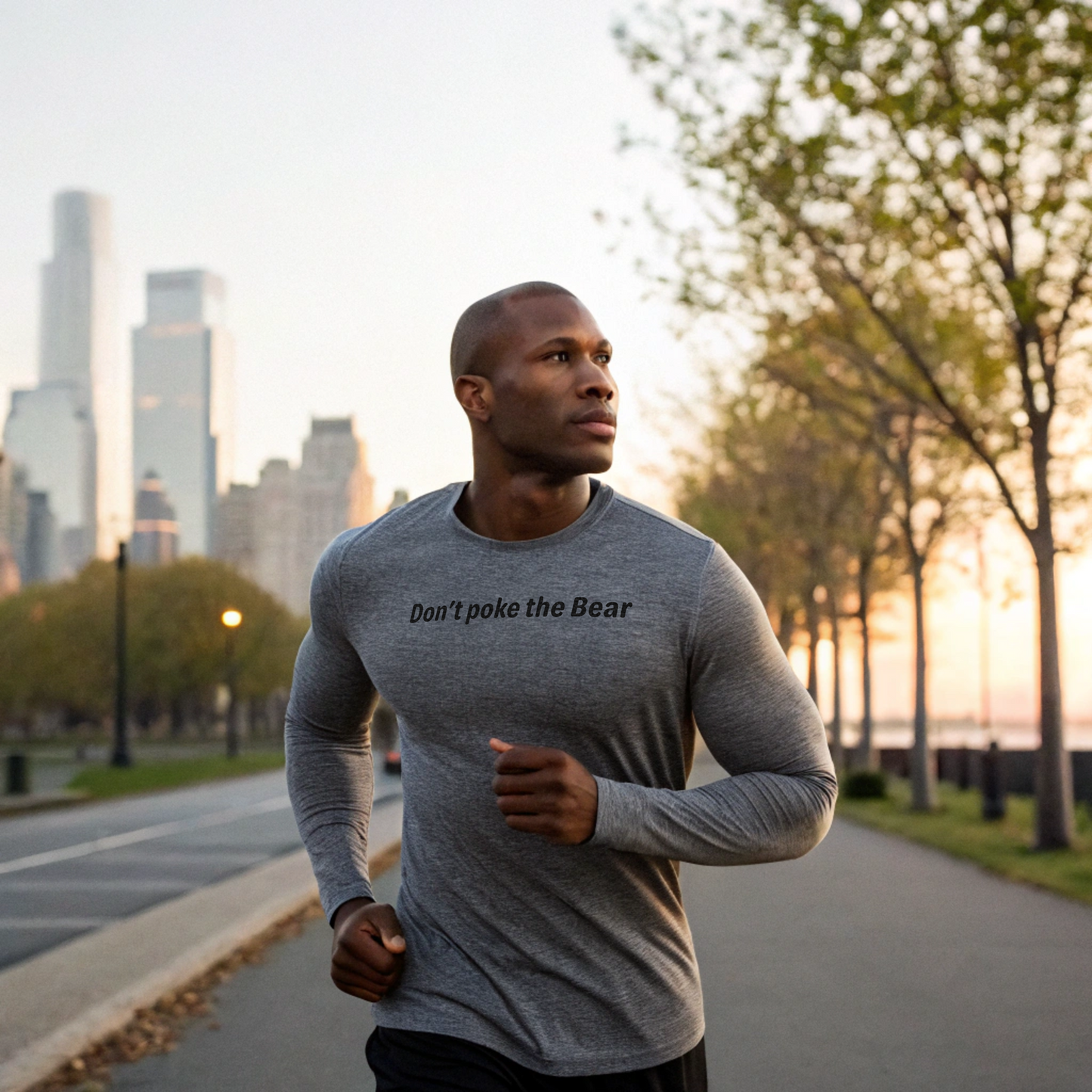 Don't poke the bear - Black text - Mens Long Sleeve Tee