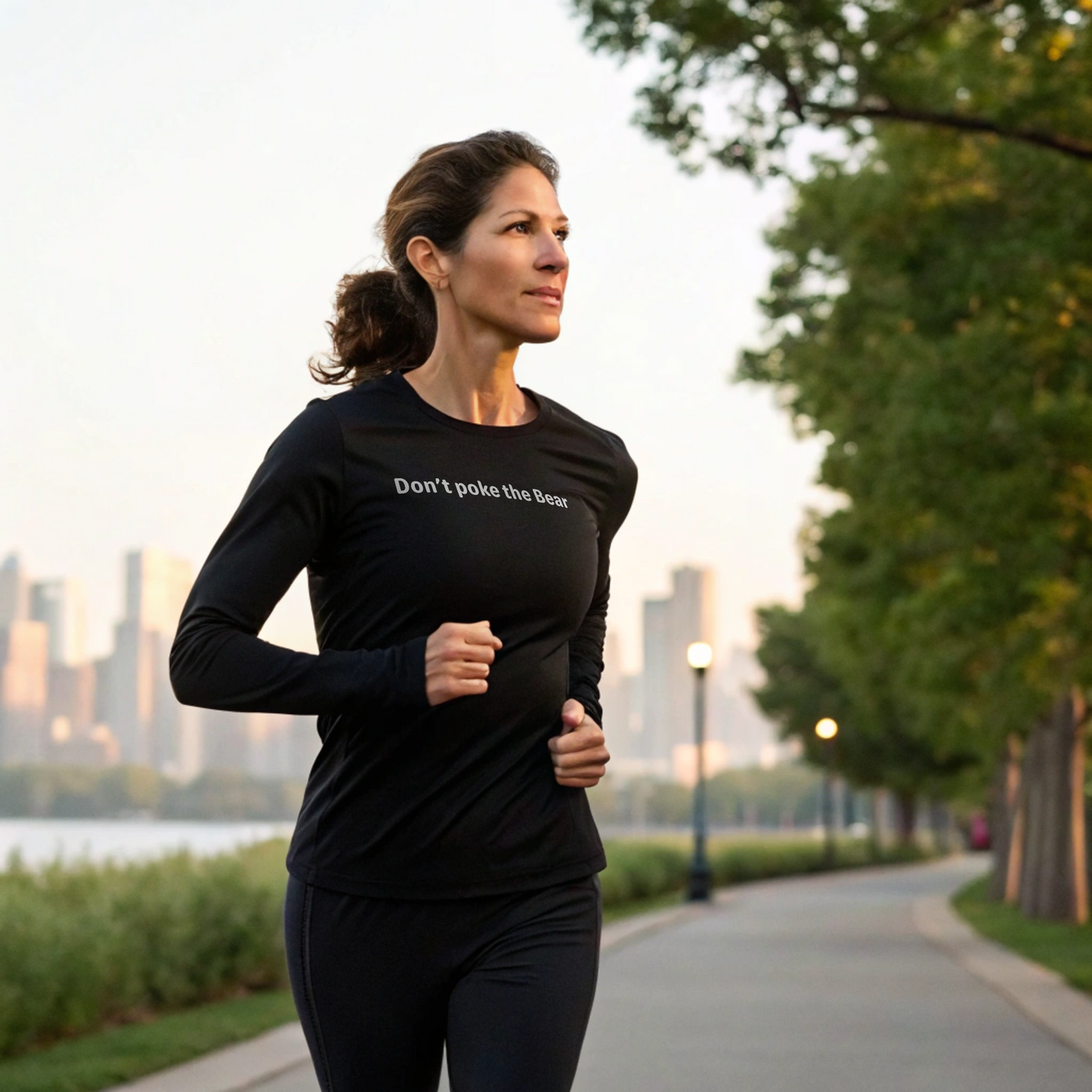 Don't poke the bear - White text - Womens Long Sleeve Tee