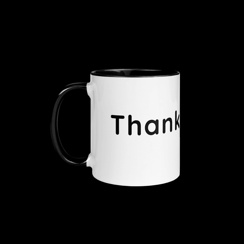 Thanks champ - Coffee Mug Black Inside