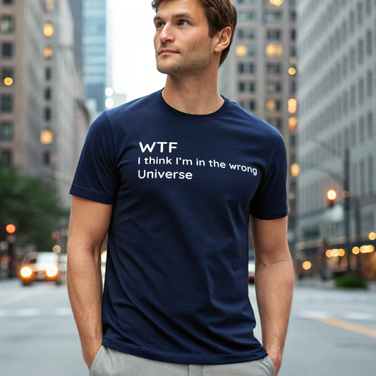 Wrong Universe - White Text - Mens T-Shirt