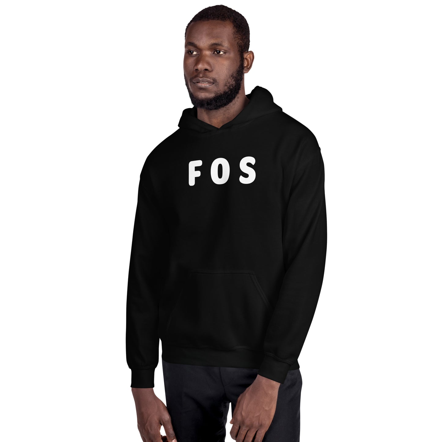 FOS - White Text - Mens Hoodie