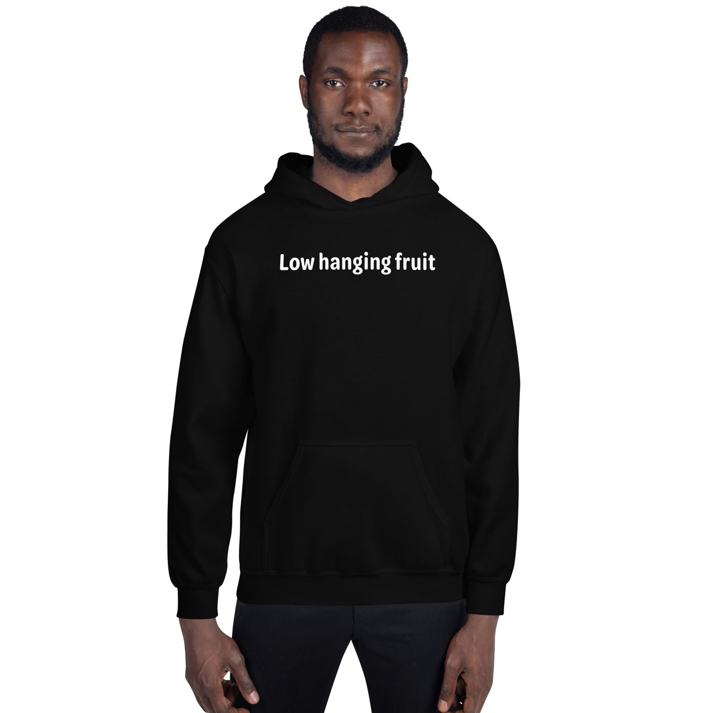 Low hanging fruit - White Text - Mens Hoodie
