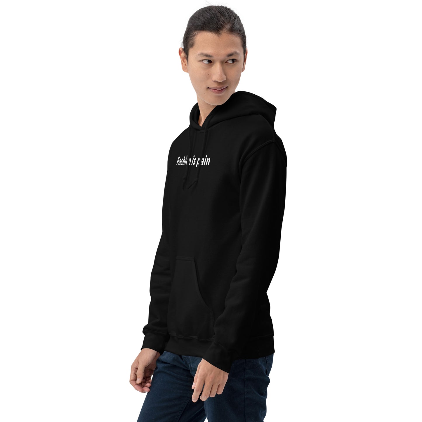 Fashion is pain - White Text - Mens Hoodie