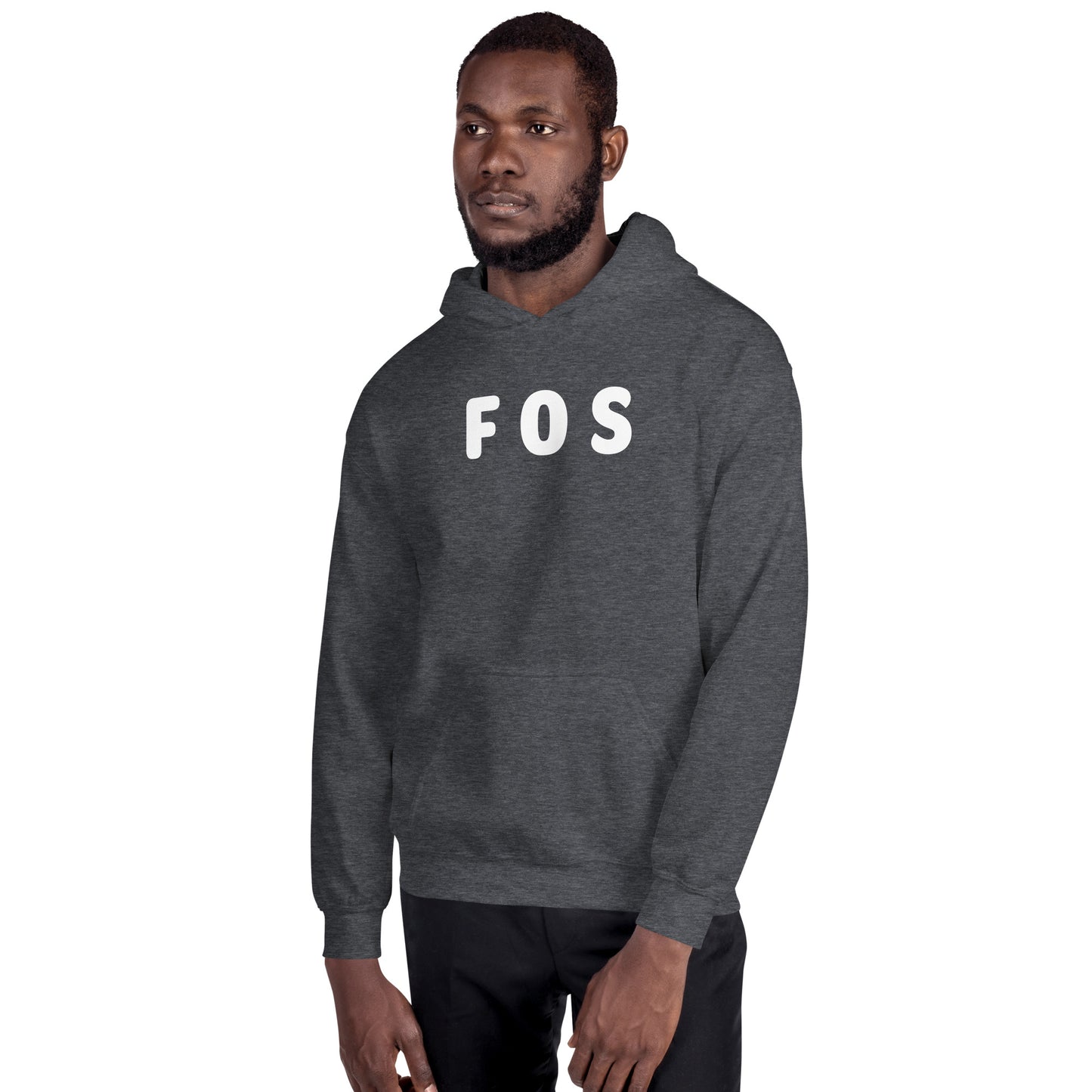 FOS - White Text - Mens Hoodie