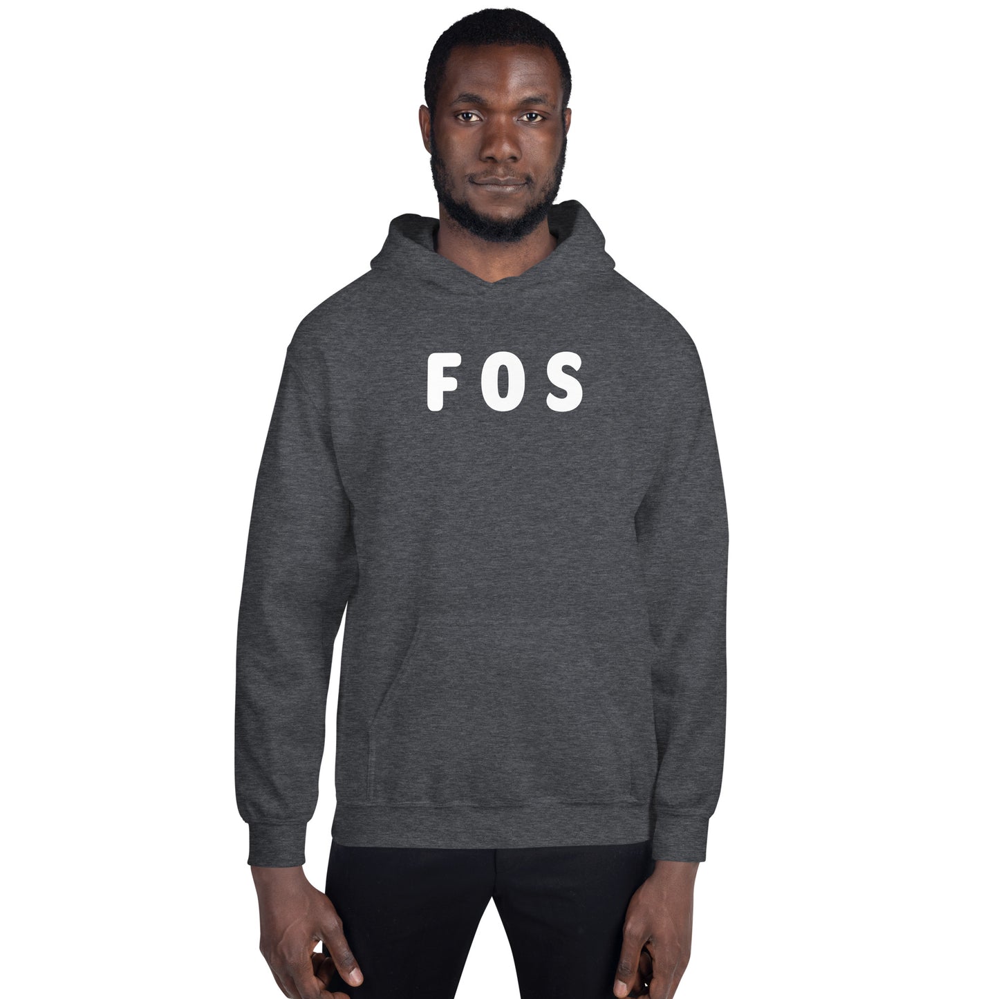 FOS - White Text - Mens Hoodie