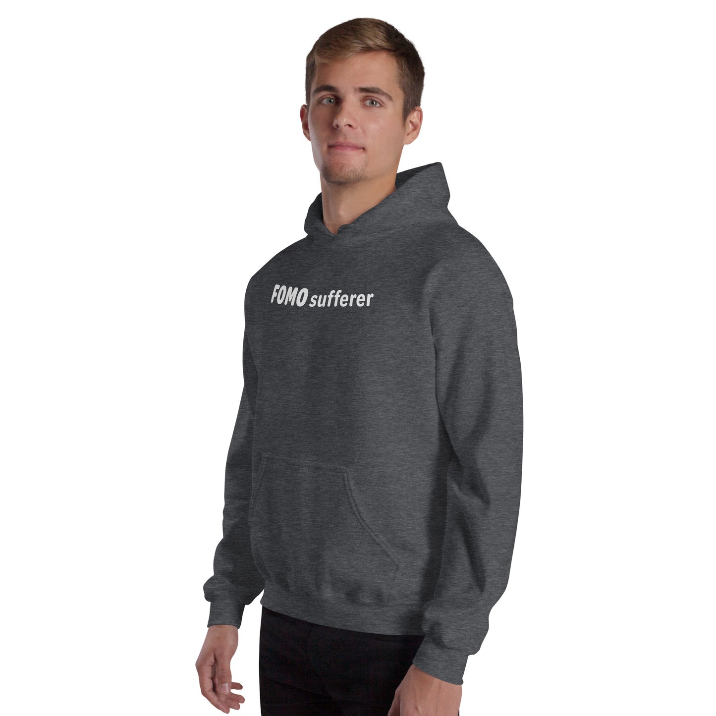 FOMO Sufferer - White Text - Mens Hoodie