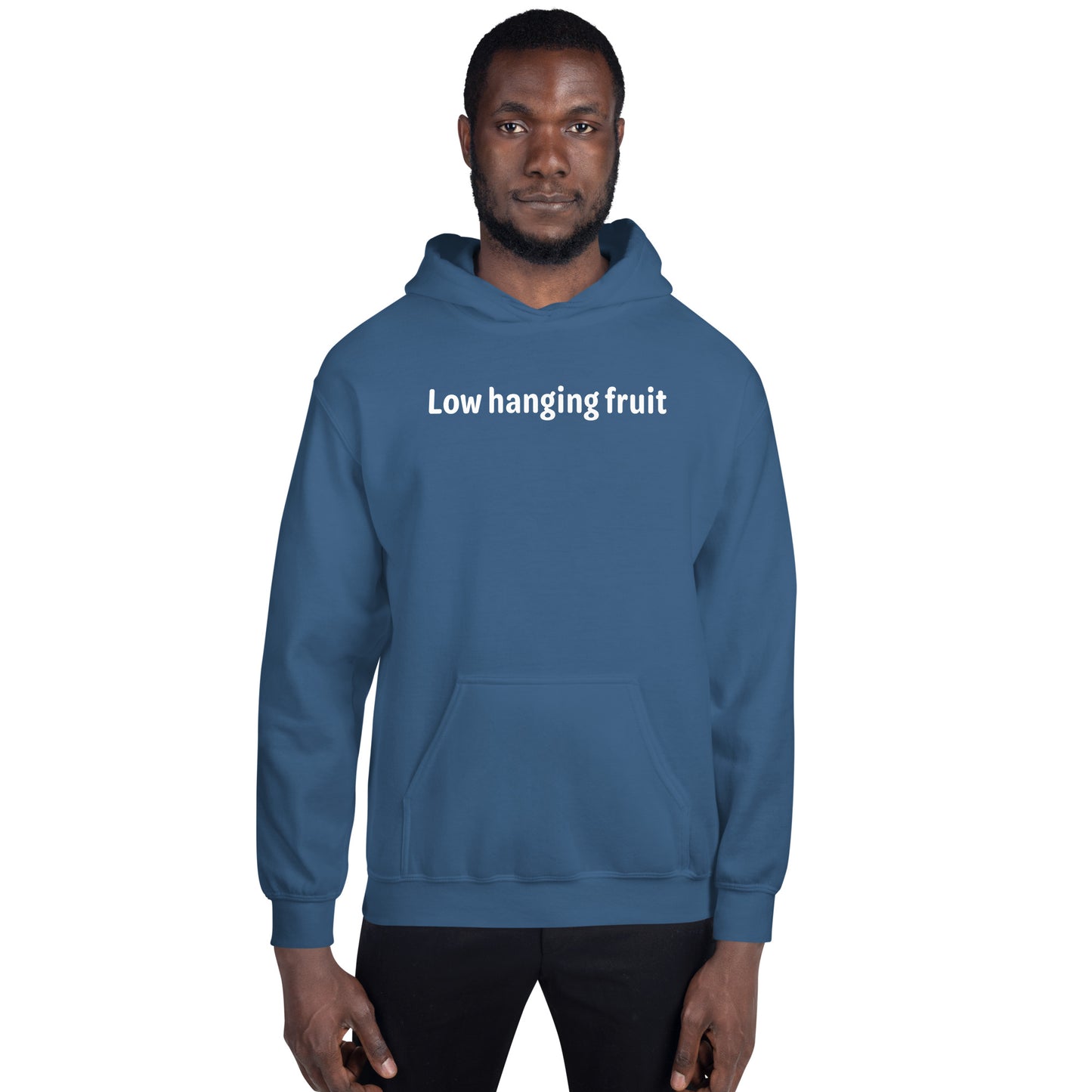 Low hanging fruit - White Text - Mens Hoodie