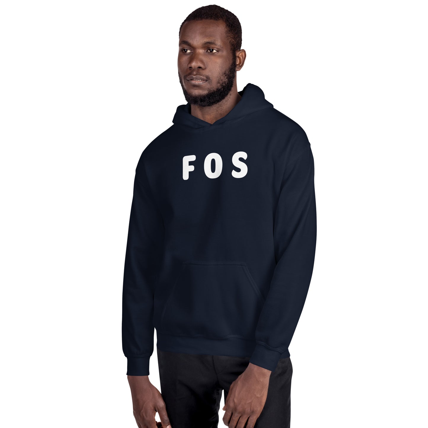 FOS - White Text - Mens Hoodie