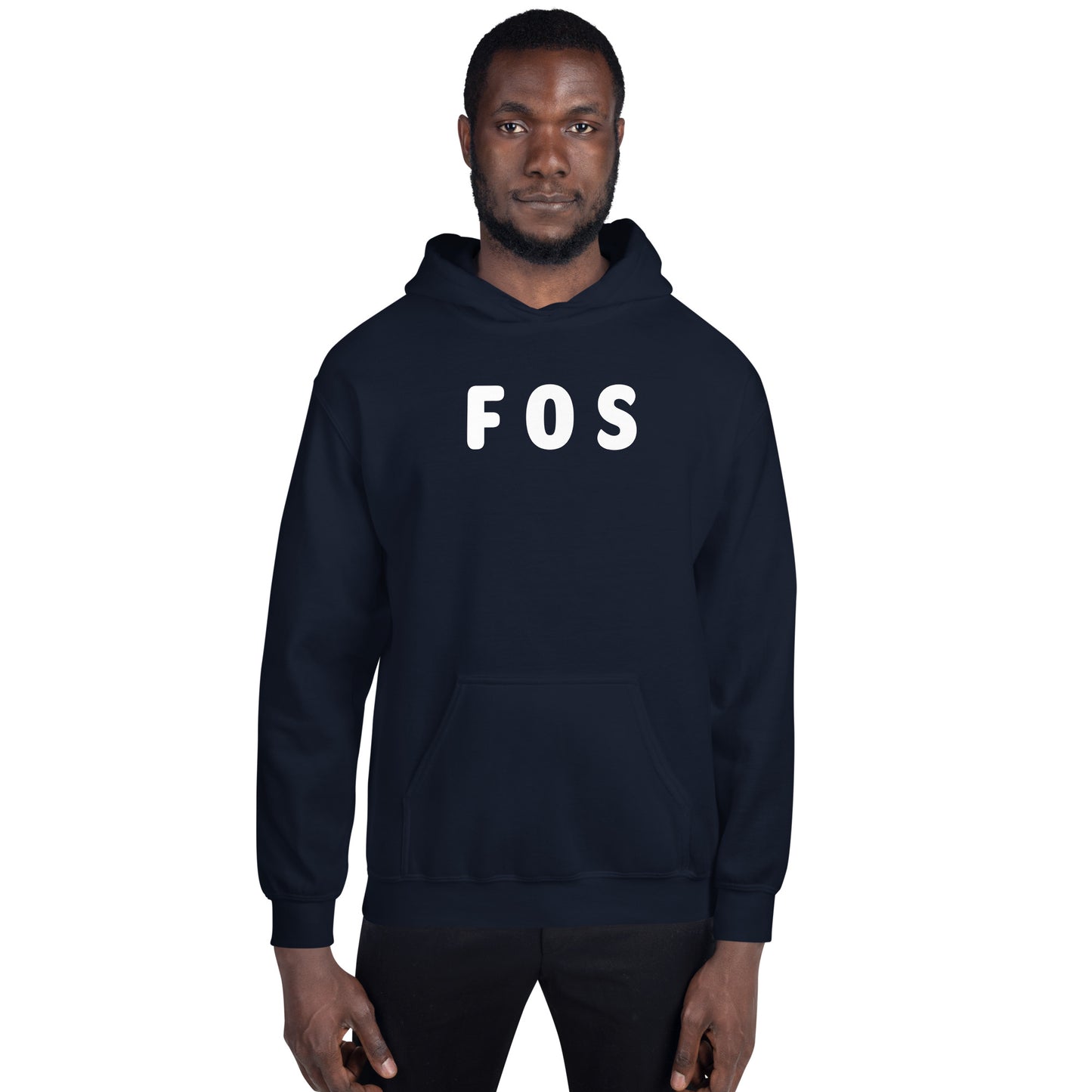 FOS - White Text - Mens Hoodie