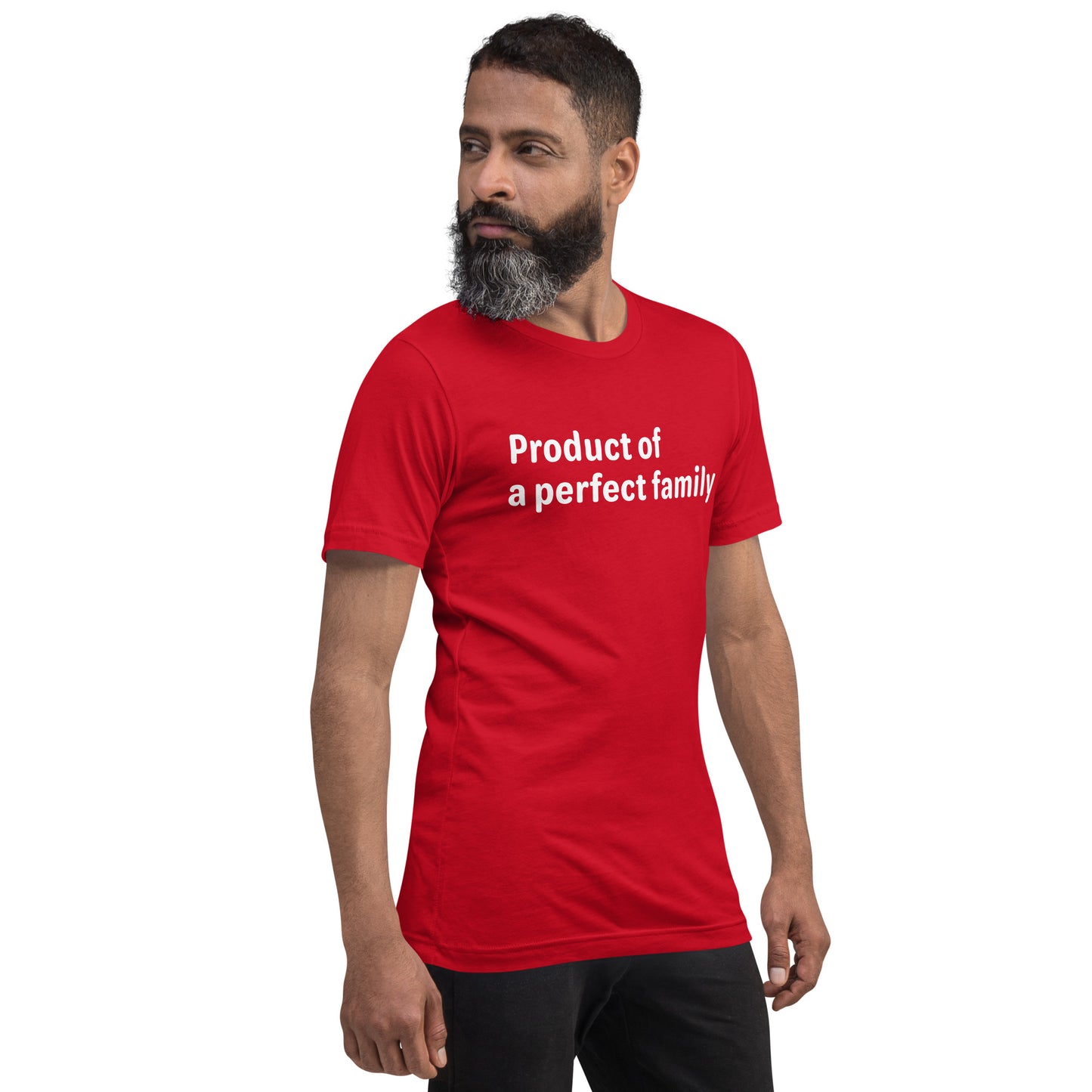 Product of a Perfect Family - White Text - Mens T-Shirt