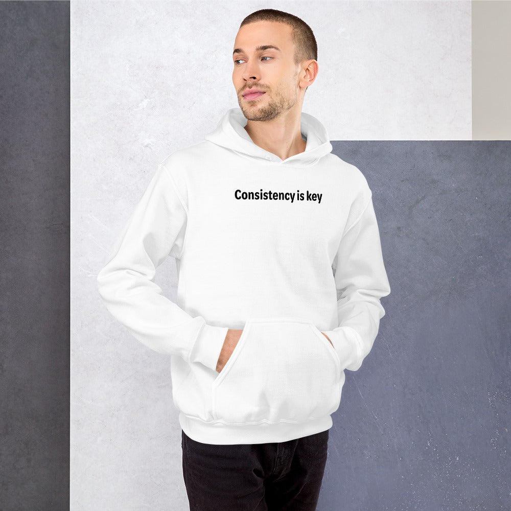 Consistency is key - Black Text - Mens Hoodie